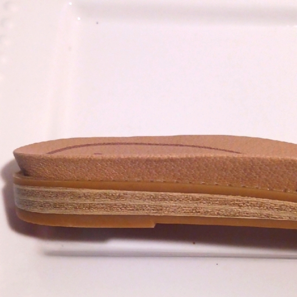 Classic! Dr. Scholl's Tan Slide Sandals with Silver Accents 10 βοΈ - Picture 6 of 13